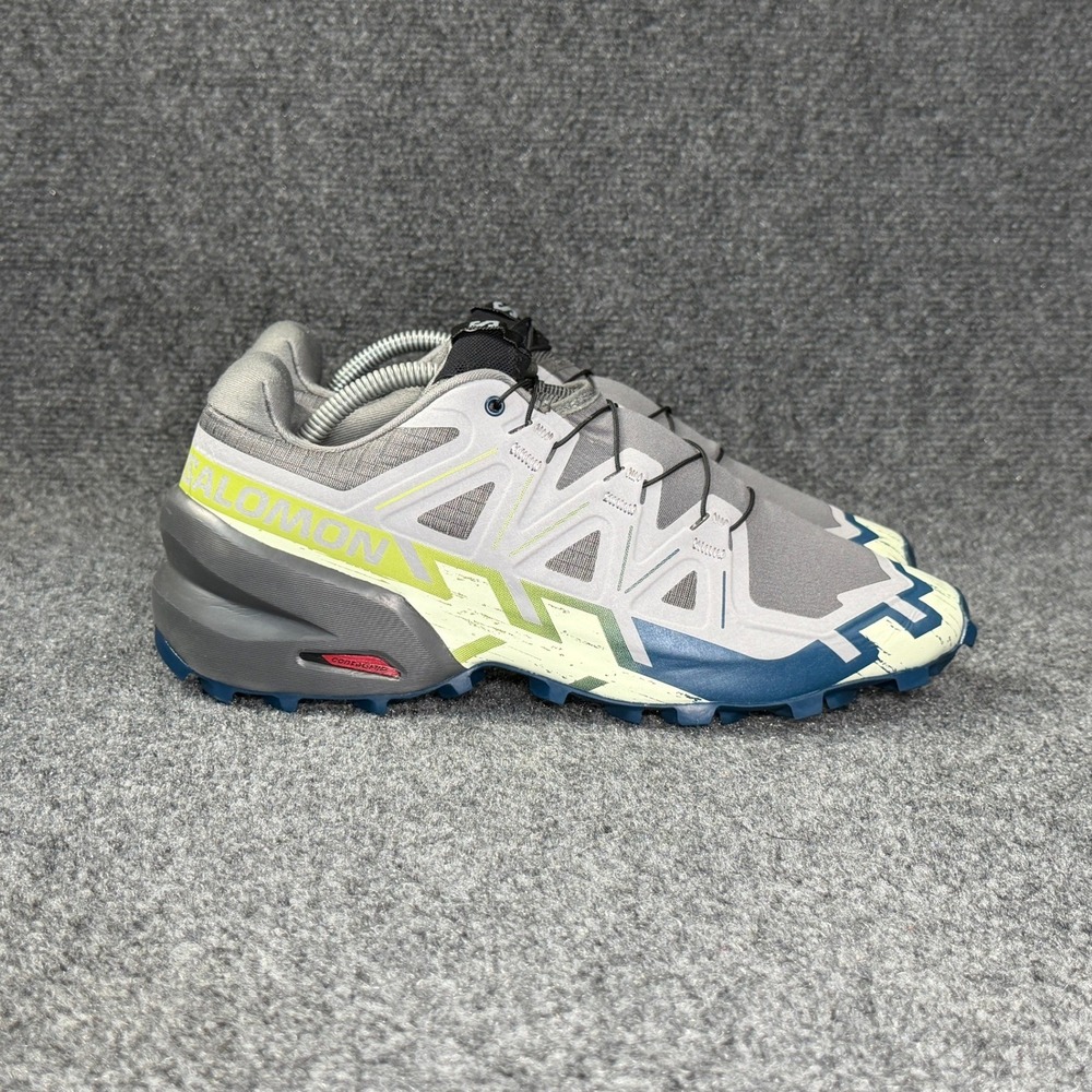 Salomon Speedcross 6 Trail Running Shoes Men's 9 Castle Rock Lime Cream Poseidon